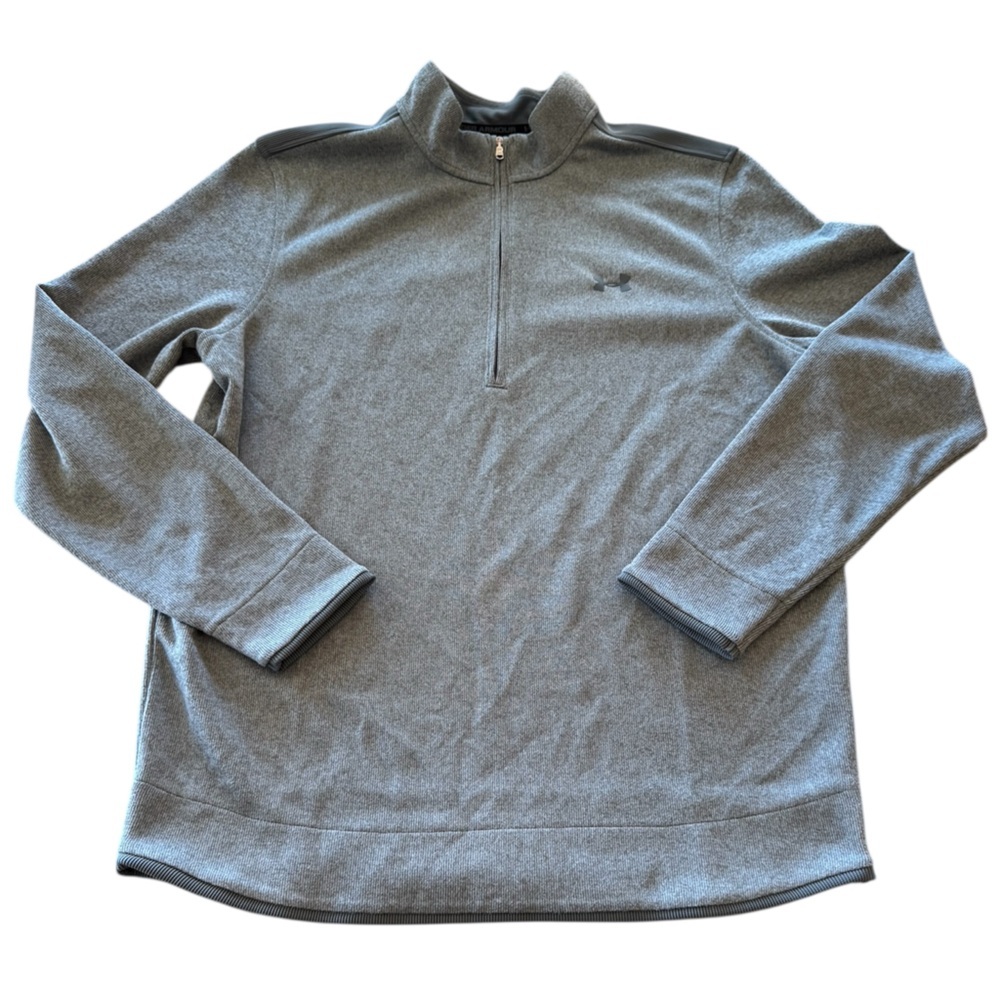 Under Armour Men's Quarter Zip Gray Pullover Sweatshirt L